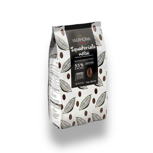 Sachet 3kg Fèves chocolat noir Equatoriale 55% - Valrhona